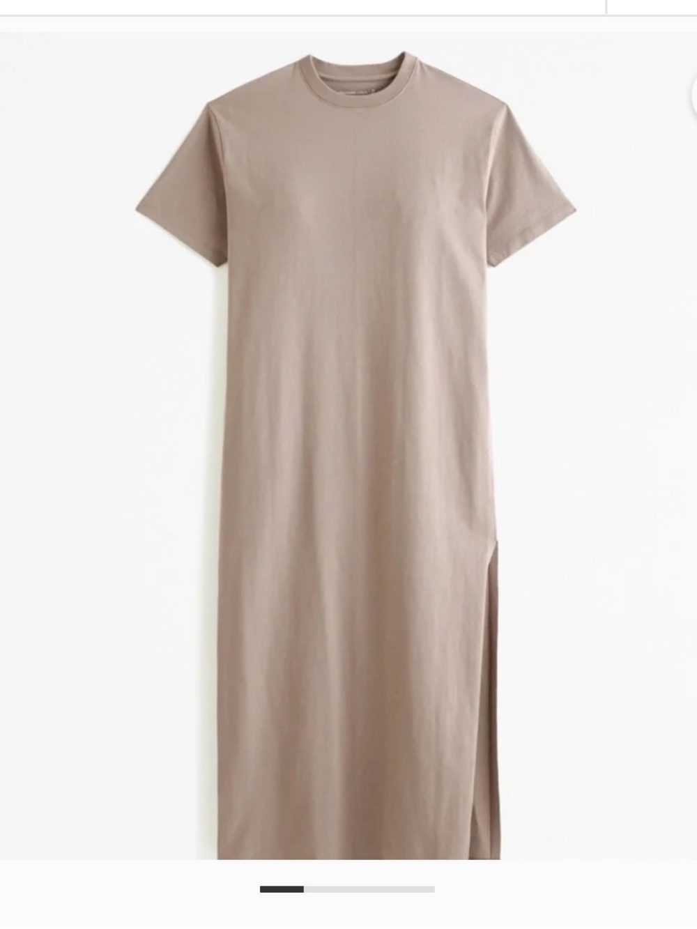 ABERCROMBIE & FITCH Short Sleeve Tee Shirt Minimalist Midi Dress Taupe Size S
